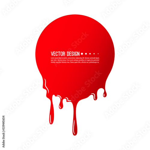 Red blood blot vector icon. Splash or drop and splatters on white background.
