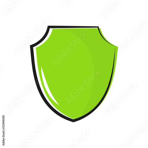 Vector icon of the shield. Symbol of protection. Illustration in the cartoon style. Free Download Vector icon of the shield. Symbol of protection. Illustration in the cartoon style. - GFXLoad