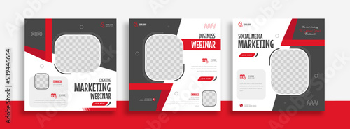 set webinar business for instant post or social media post banner ads promotion template