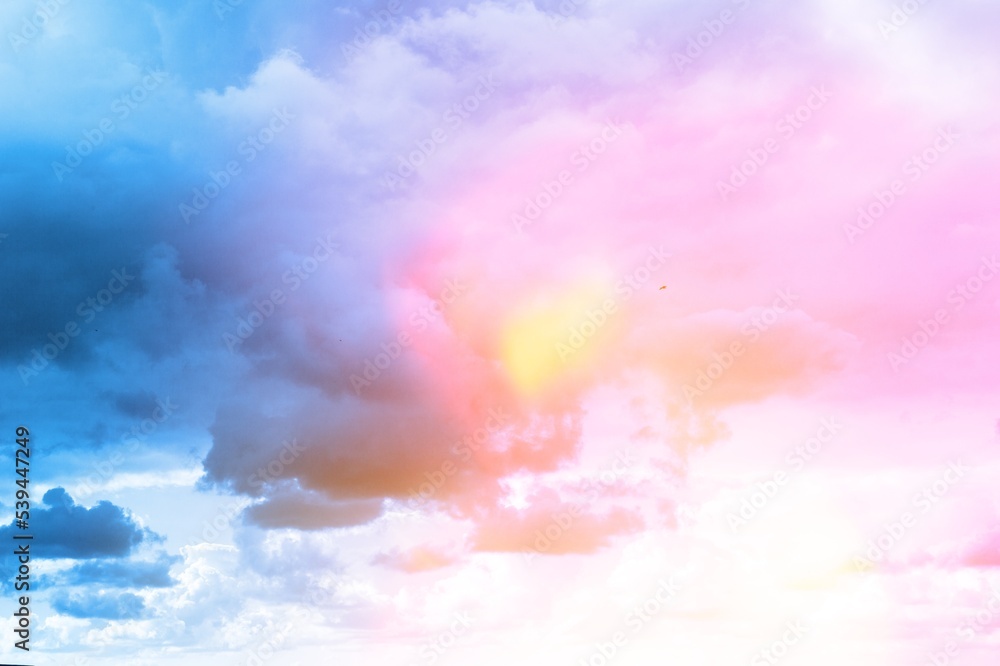 Amazing beautiful colored view with sky and clouds