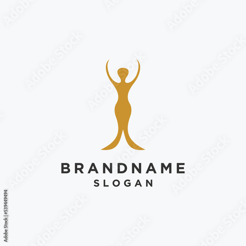 Woman dance logo template vector illustration design