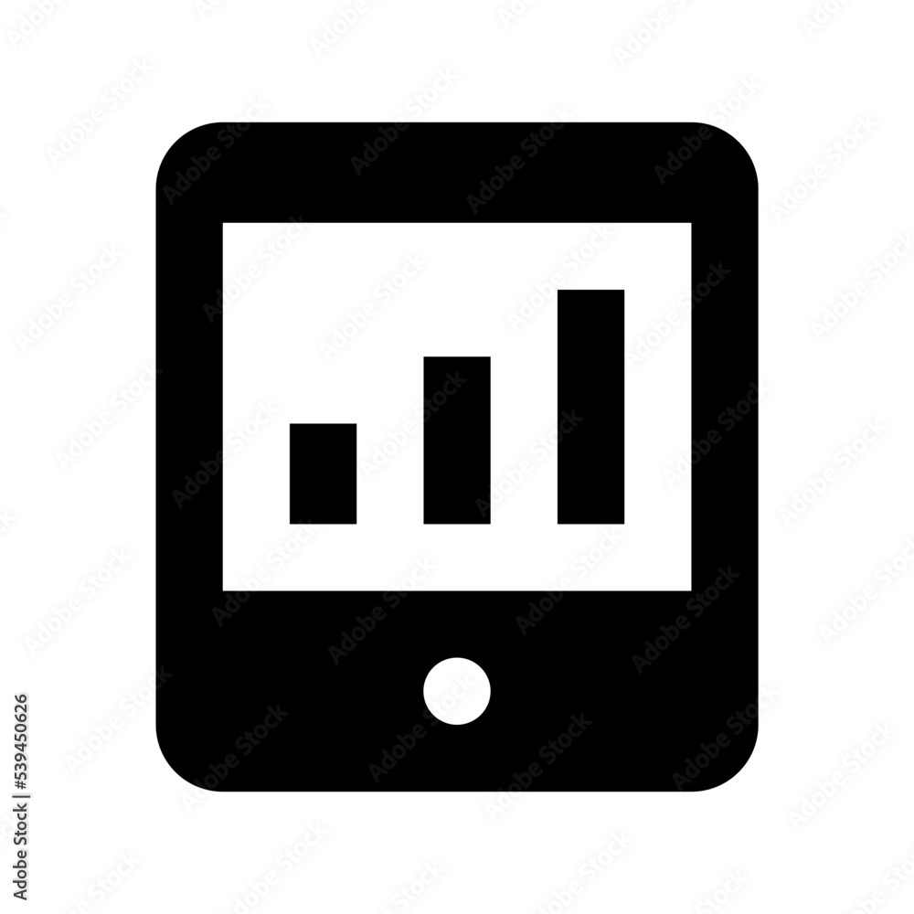 Mobile Graph Flat Vector Icon Mobile Graph Flat Vector Icon