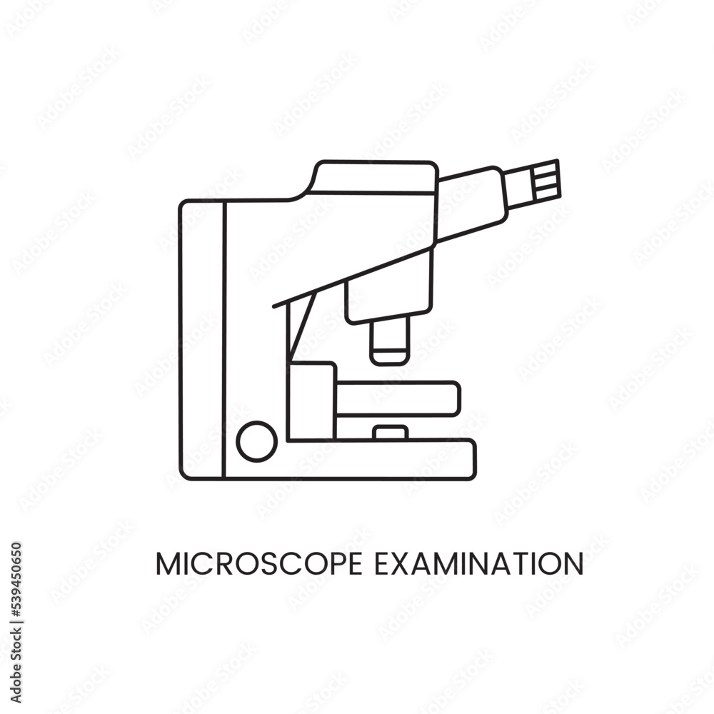 Microscope examination of laboratory tests, line icon in vector.
