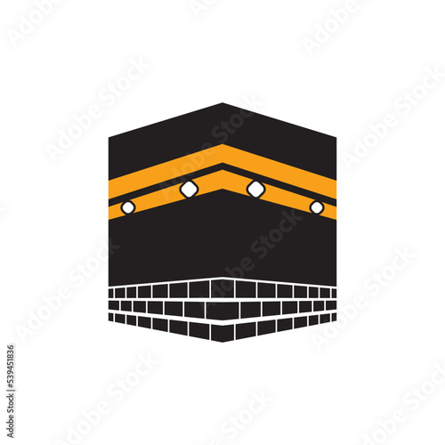 kaaba vector icon. the mecca of worship for Muslims, logo design
