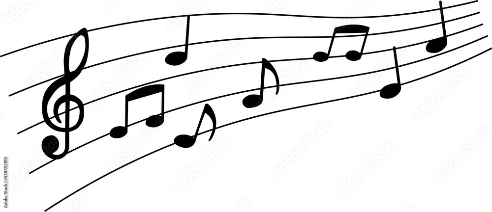 Music notes wave isolated, group musical notes. Awesome ringtone line art Music notes wave isolated, group musical notes. Awesome ringtone line art