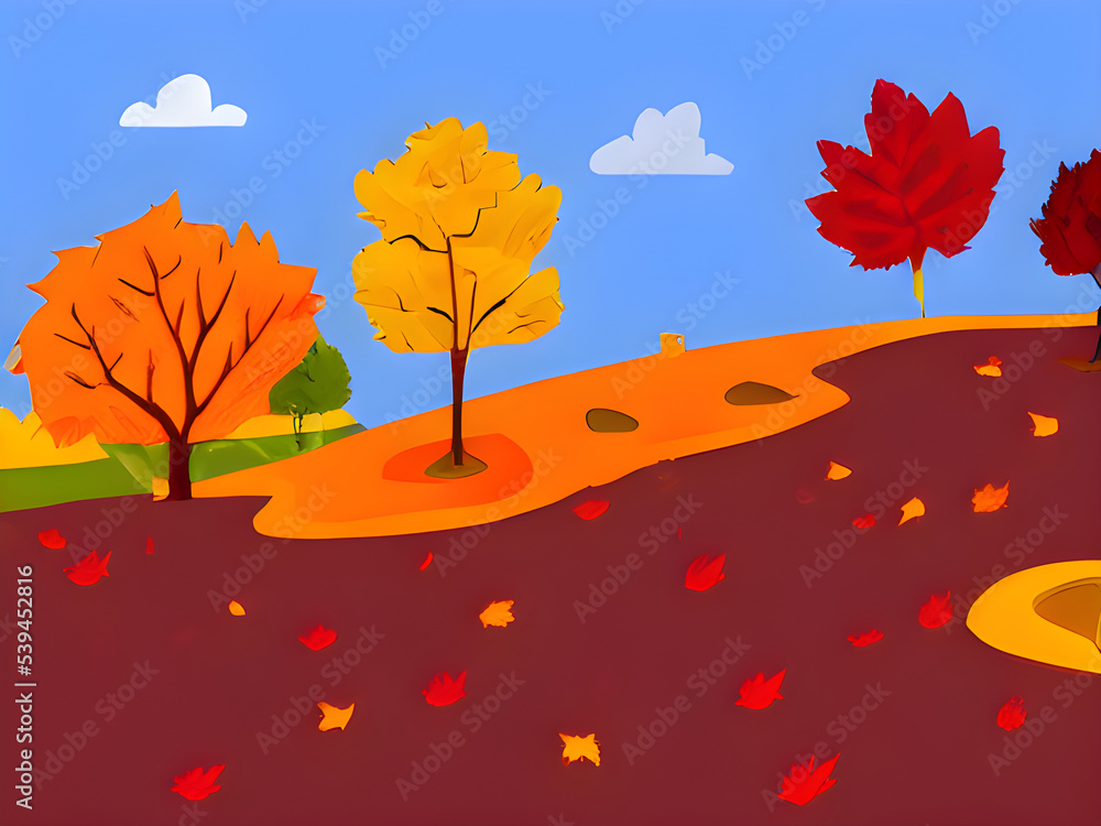 秋、紅葉をテーマにしたイラストです。