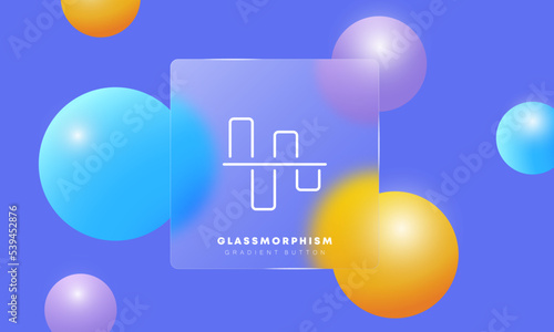 Bar chart line icon. Graph, diagram, statistics, infographics, statistical data, analytics, analysis, presentation, visual aid. Business concept. Glassmorphism style. Vector line icon for Business