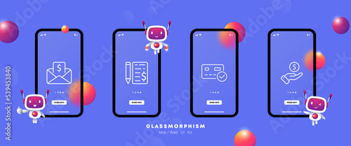 Banking cards set icon. Front and back card, successful and unsuccessful payment, blocked card, wallet card, ATM card, contactless payment and more. UI phone app screens. Vector line icon