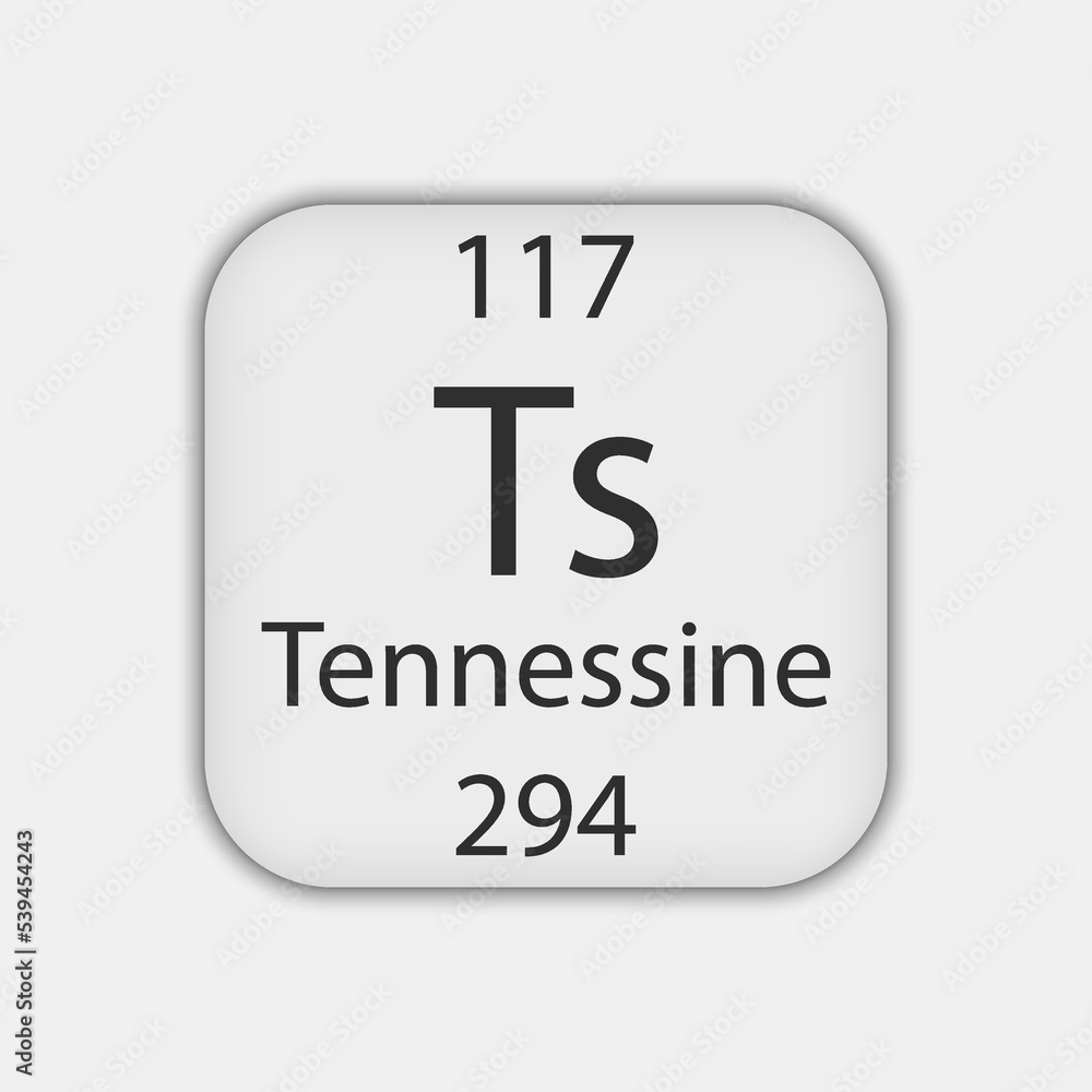Tennessine symbol. Chemical element of the periodic table. Vector illustration. Tennessine symbol. Chemical element of the periodic table. Vector illustration.