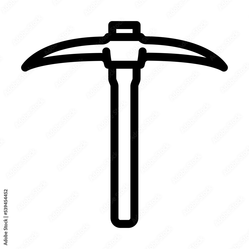 miner axe hatchet line icon vector. miner axe hatchet sign. isolated contour symbol black illustration miner axe hatchet line icon vector. miner axe hatchet sign. isolated contour symbol black illustration