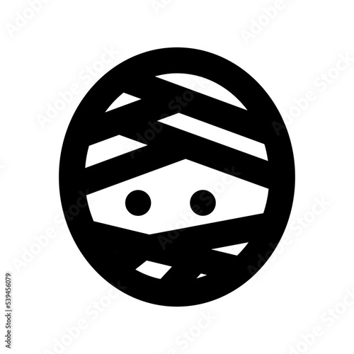 Mummy Face Flat Vector Icon