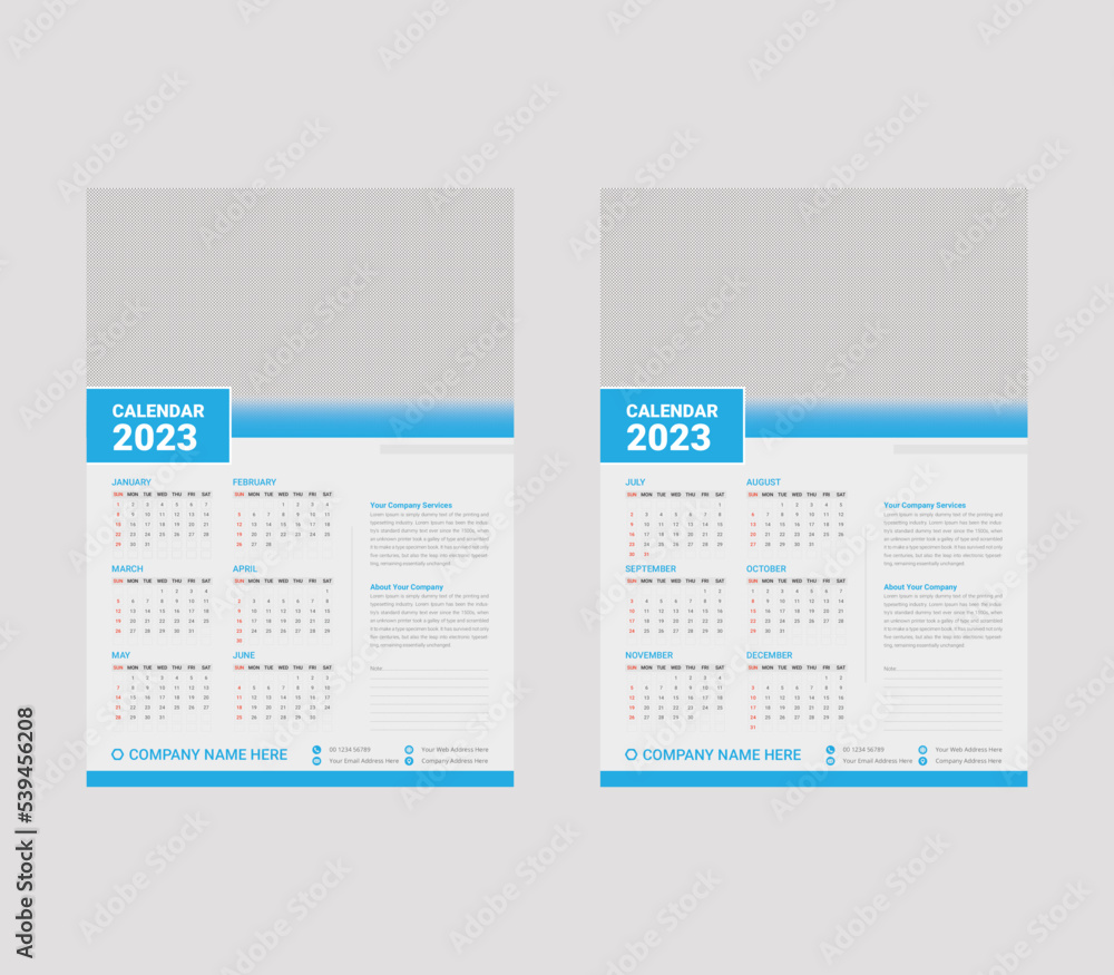 Wall calendar 2023, 2 page wall calendar design template
Wall calendar 2023, 2 page wall calendar design template