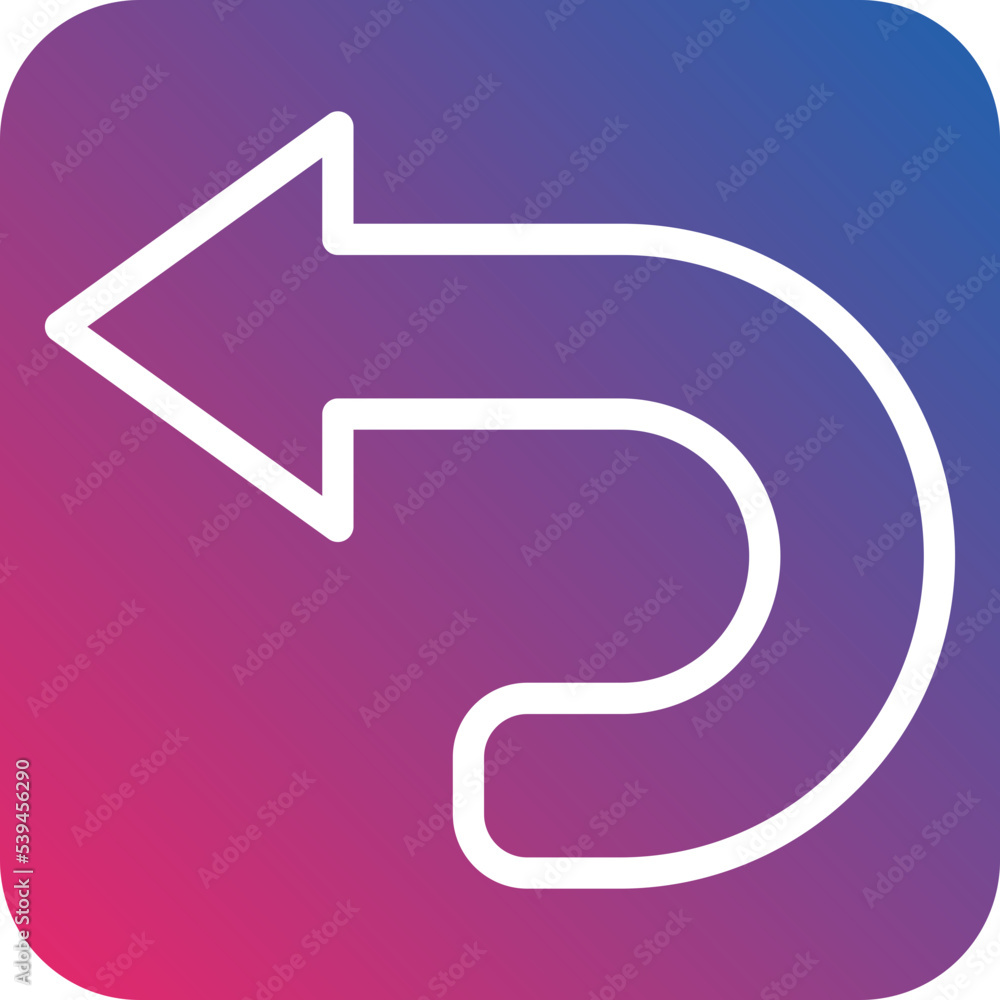 Curved Left Icon Style Curved Left Icon Style