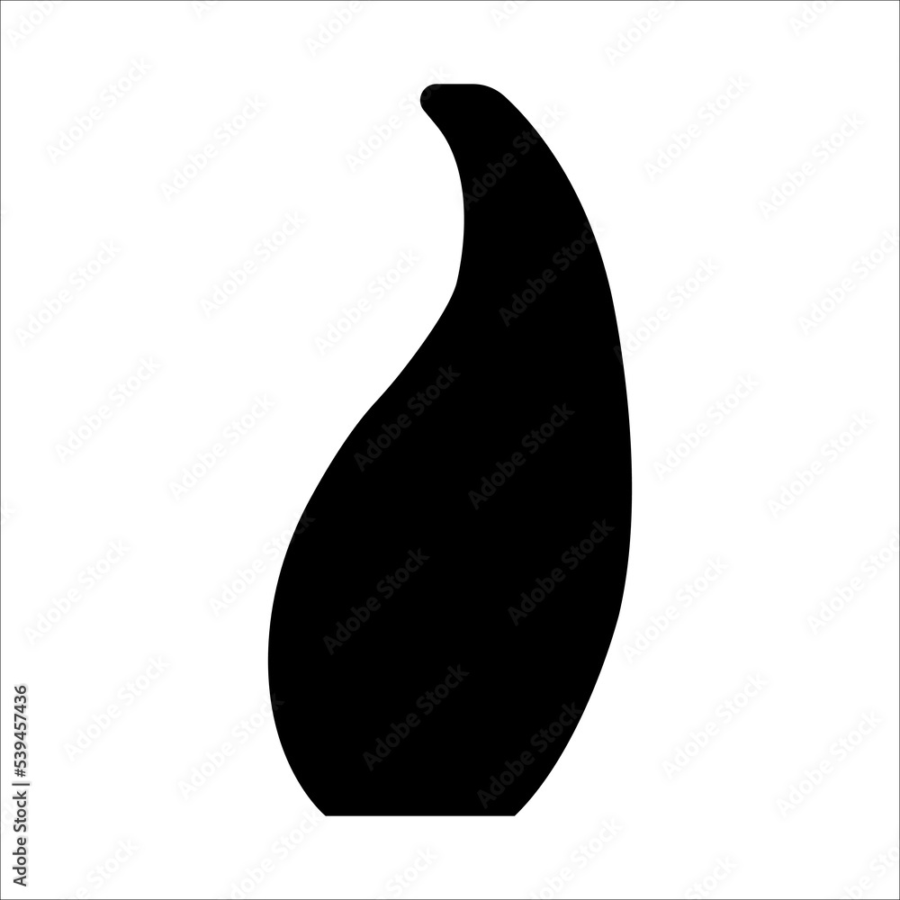 Black vector illustration of modern ceramic vase. Single element in trendy boho style isolated on white background