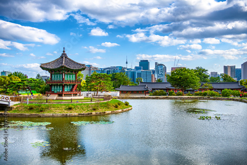 Wallpaper Mural pavilion in the park at  Gyeongbokgung palace Seoul, South Korea. Torontodigital.ca