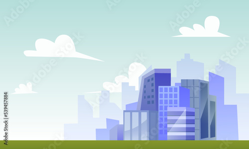 Urban landscape, illustration of city buildings