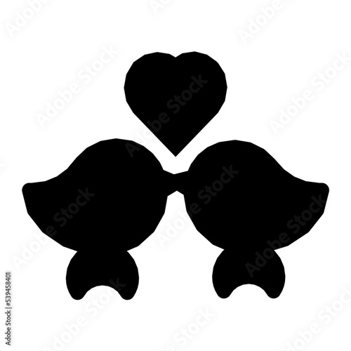 Love Birds Flat Vector Icon