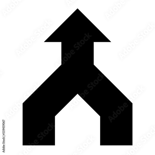 Arrow Merge Flat Vector Icon 