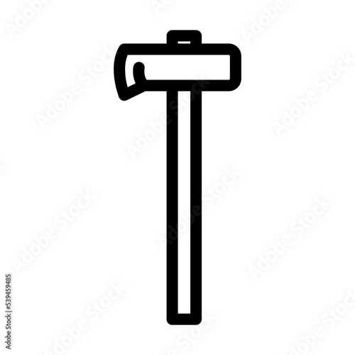 splitting maul hatchet line icon vector. splitting maul hatchet sign. isolated contour symbol black illustration