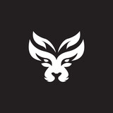 tiger face mask logo on black background vector illustration