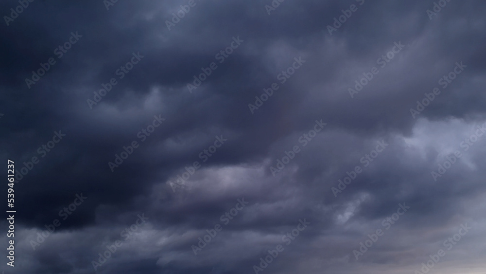 heavy grey and blue overcast clouds background for weather forecast - abstract 3D rendering