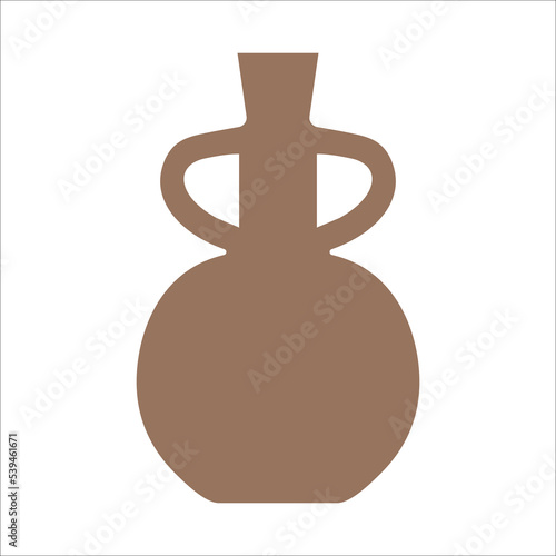 Vector illustration of modern ceramic vase. Single element in trendy boho style isolated on white background