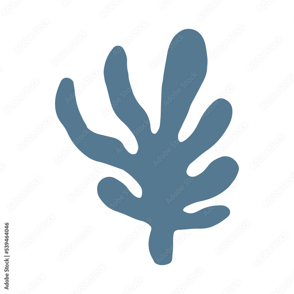 Vector abstract floral element in doodle style. Hand draw leaf illustration for your design. Single plant object, clipart, sublimation