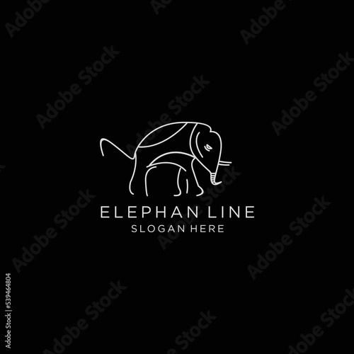 Elphant logo icon design template flat vector photo