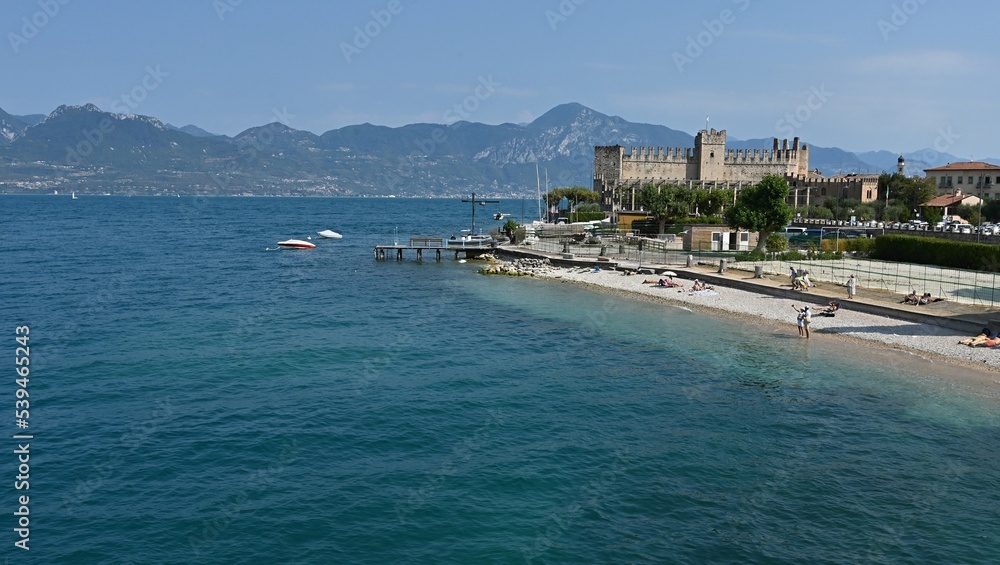 Naklejka premium VIEW OF THE COAST FROM LAKE GARDA IN ITALY