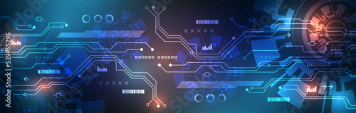 high tech digital futuristic circuit board background image