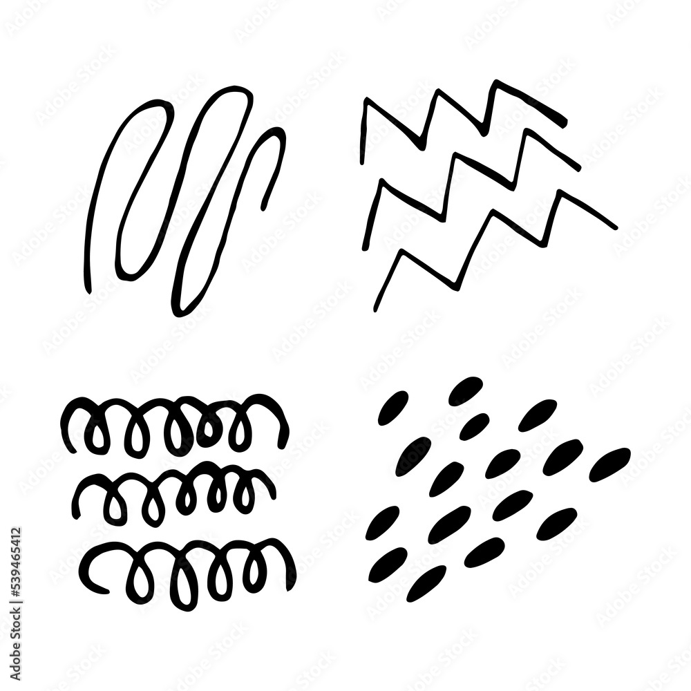 Vector set of abstract doodle elements for design, pattern making, logos, prints, sublimations Vector set of abstract doodle elements for design, pattern making, logos, prints, sublimations