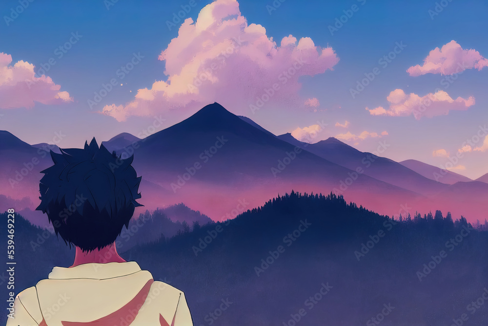 an anime girl in the foreground hiking the Appalachian | Stable Diffusion |  OpenArt