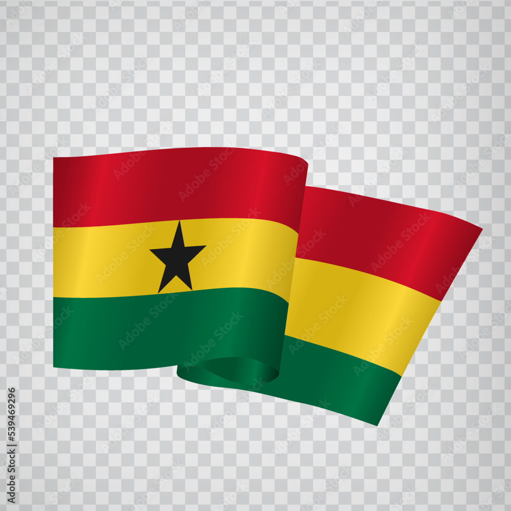 3d-realistic-waving-flag-of-ghana-on-transparent-background-national