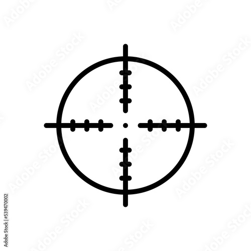 Aim Vector Icon. Sniper Symbol, Business Goal, Mobile Application, Web Design, Games. Vector sign in simple style isolated on white background.