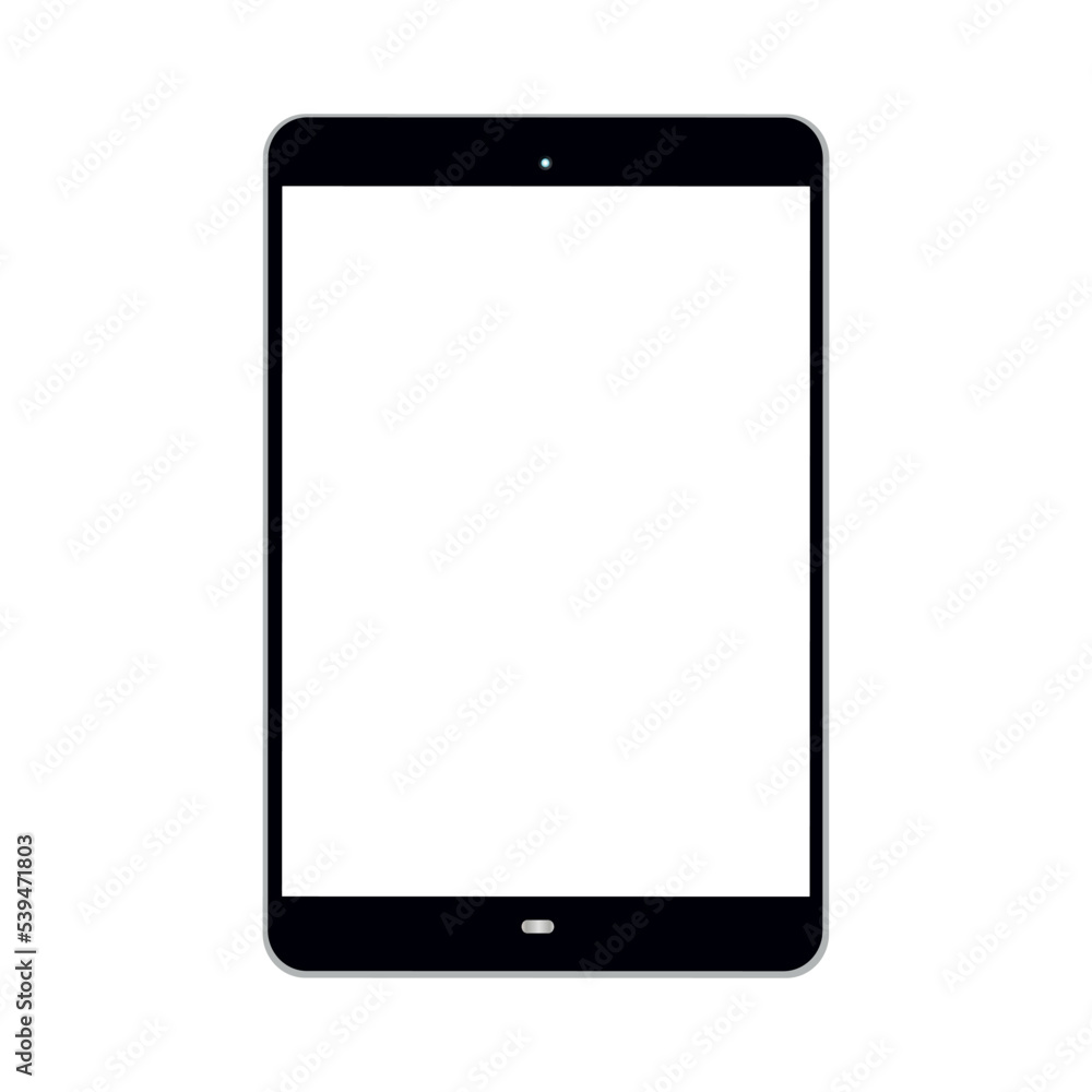 A tablet computer with a blank screen. Vector illustration isolated on a white background A tablet computer with a blank screen. Vector illustration isolated on a white background