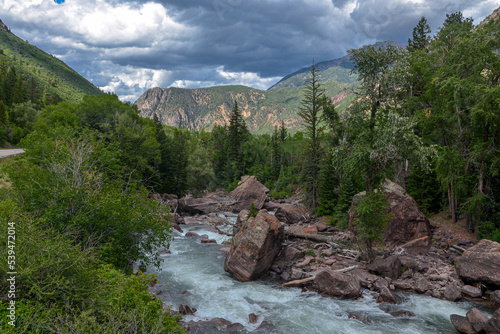 rapids on Crystal river in Rocky Mountains between Carbondale and Redstone (Pitkin county, Colorado)
