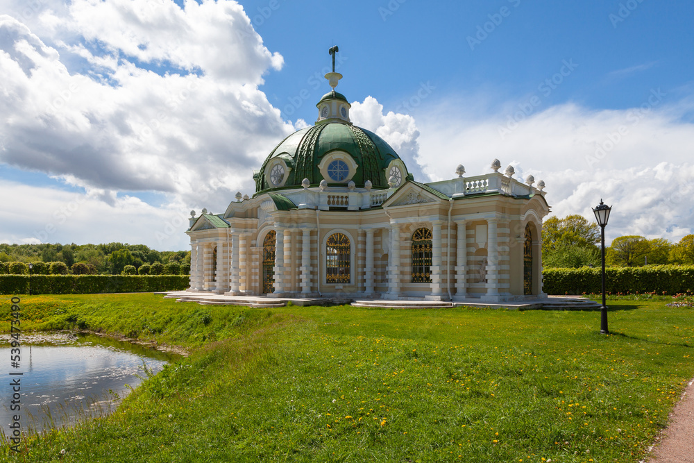 Grotto pavilion in Kuskovo park. Moscow, Russia