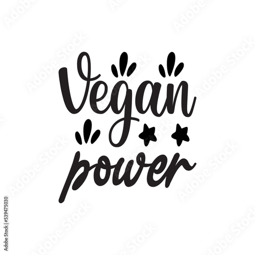 vegan power black letter quote