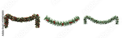 Christmas decorations, New Year's decor, isolate on a transparent background, 3D illustration, cg render photo