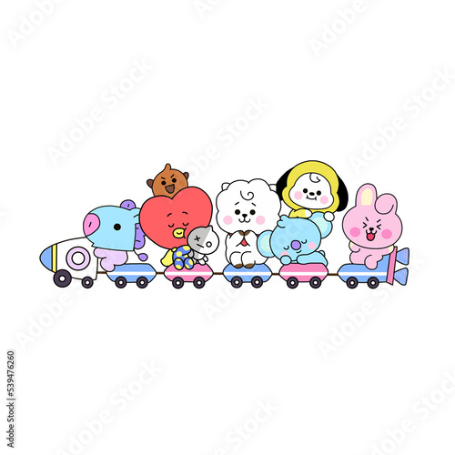 Fotobehang cute animal illustration for kids