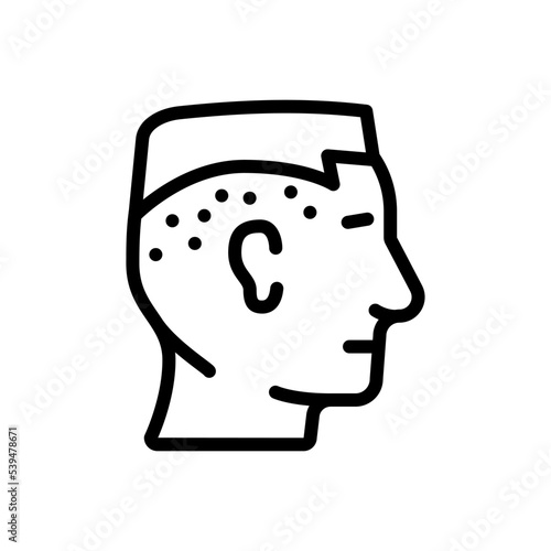 flat top hairstyle male line icon vector. flat top hairstyle male sign. isolated contour symbol black illustration