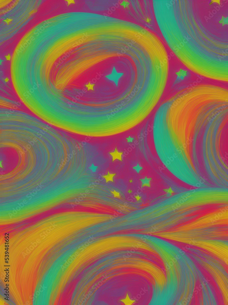 Rainbow stary nebula swirl painting