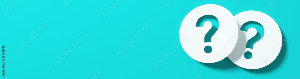 Question mark in front of a red color wall background. Business support concept - 3D Rendering. Question mark in front of a red color wall background. Business support concept - 3D Rendering.