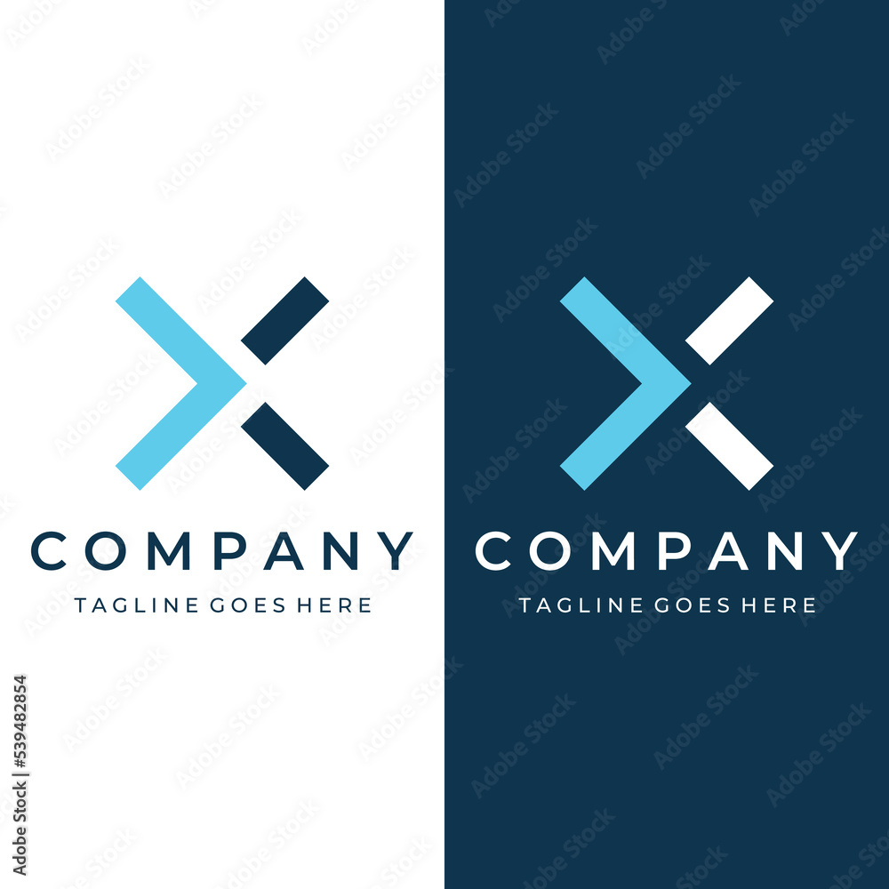 Obraz premium Creative design abstract logo element initial letter X geometry or monogram in trendy style.Logo for business, identity, company,