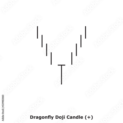 Dragonfly Doji Candle (+) White & Black - Square