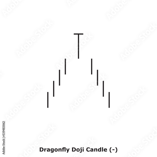 Dragonfly Doji Candle  -  White   Black - Square