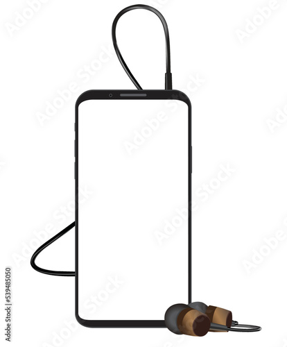 Smart device with the plug handsfree for all business purposes mockup