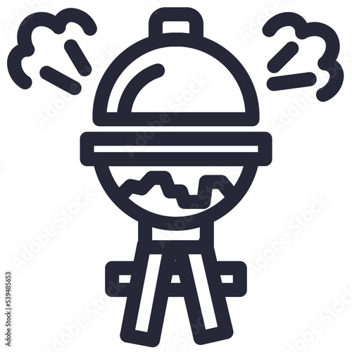 bbq food grill restaurant tools utensils icon © Blacker Studio