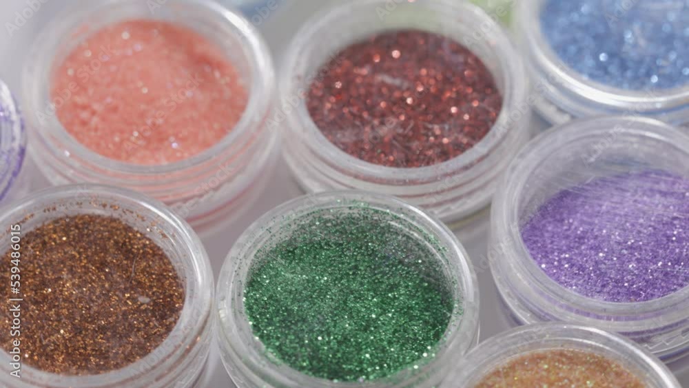 decorative sequins in jars rotate in a circle decorative sequins in jars rotate in a circle