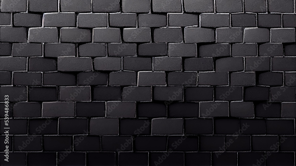 Black brick wall textured background. Can be used as wallpaper.